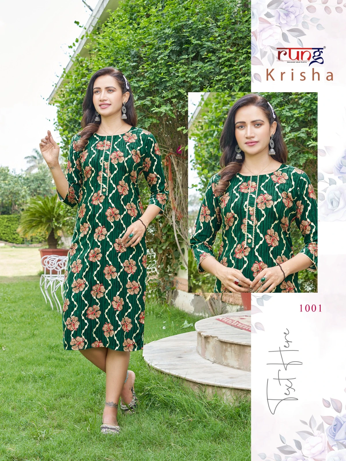 Rung Krisha Rayon Wholesale Kurtis Catalog — Wholesale Kurtis, MPA wholesale from Surat — view 4